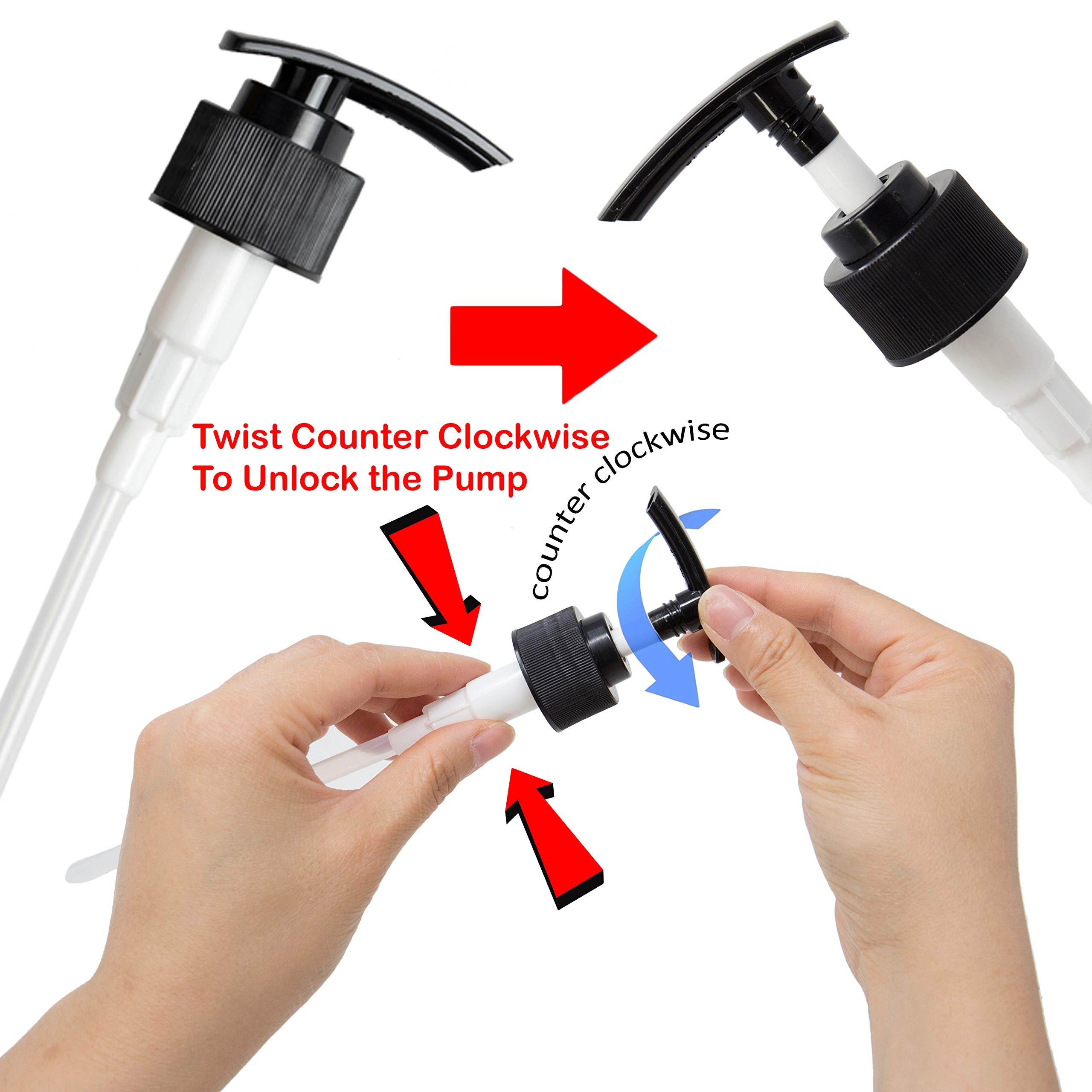 Youngever 6 Pack Blue Plastic Pump Bottles, Refillable Plastic Pump Bottles For Dispensing Lotions, Shampoos, Hand Sanitizer And